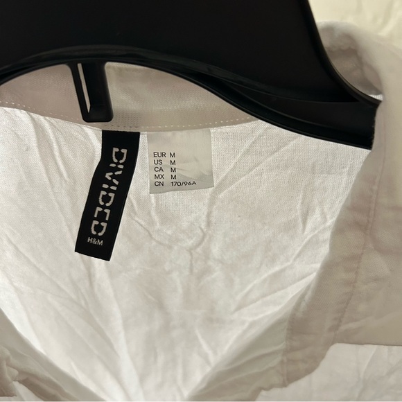 H&M Lightweight Cotton Button-Down White Size M - Picture 5 of 7
